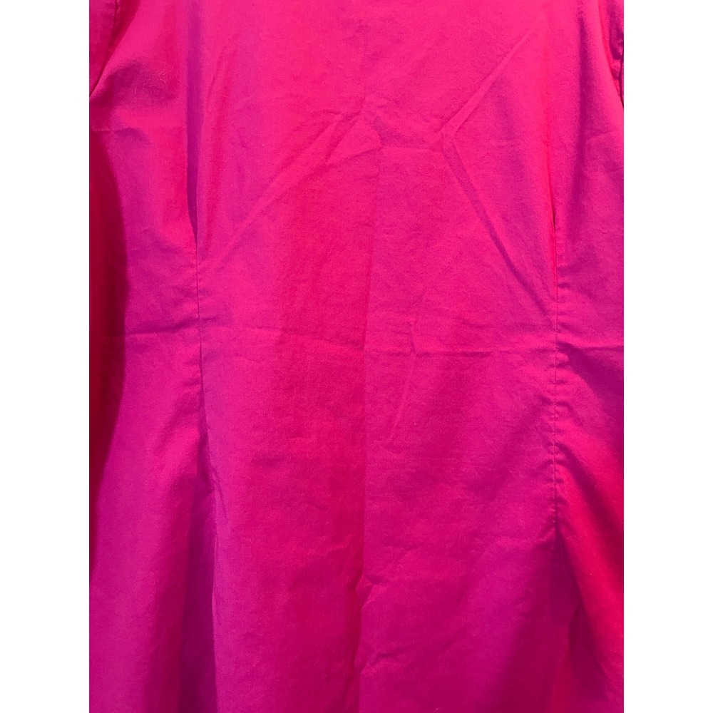 Butter-Soft Stretch Womens Scrub Top Pink Navy Trim V-Neck 2X Medical Uniform - Picture 9 of 12